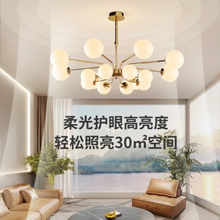 2024新款 轻奢客厅吊灯大厅主灯高级感 高端大气魔豆灯具 意式 柏丁