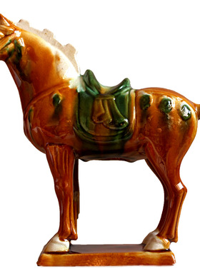 唐三彩马陶瓷马六骏马摆件家居工艺礼品马到成功摆件马上有钱对象