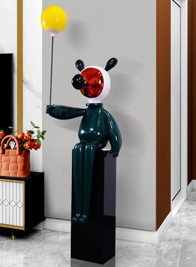 卡通可爱吹气球雕塑摆件样板间售楼处创意落地工艺品装饰艺术雕塑