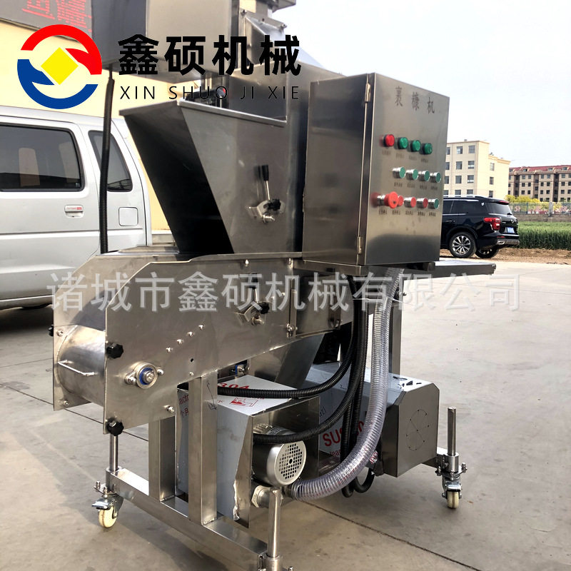 全自动涂裹流水线 连续式炸鲜奶上糠机 玉米布丁裹糠裹芝麻设备
