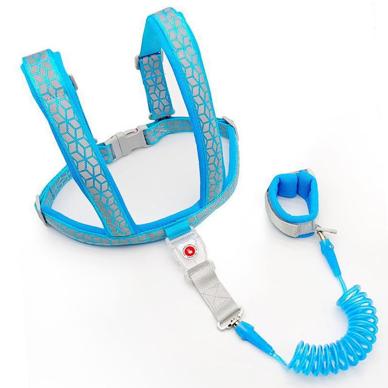 厂家儿童牵引绳发光两用防丢绳复合海绵透气网更安全亲子