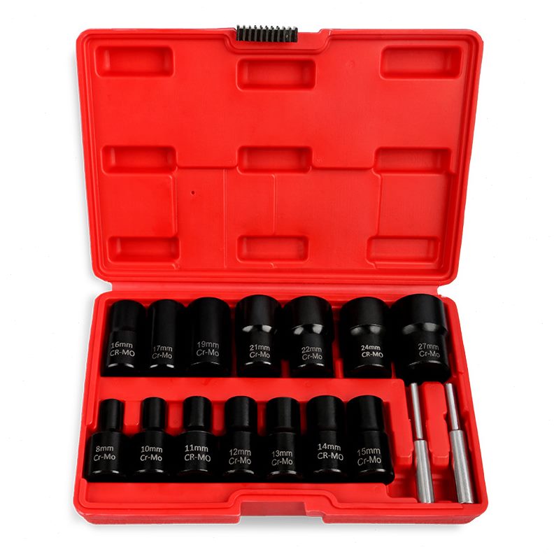 汽车轮胎防盗螺丝取出器生锈受损滑牙角螺母套筒扳手拆装反牙工具