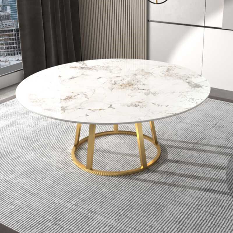 圆形桌脚不锈钢圆桌支架大理石岩板餐桌腿大圆桌腿碳素钢支撑底座