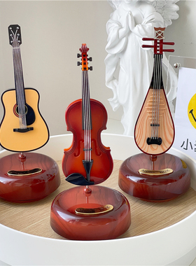 留声机音乐盒北欧复古乐器模型八音盒摆设家居桌面装饰摆件礼物