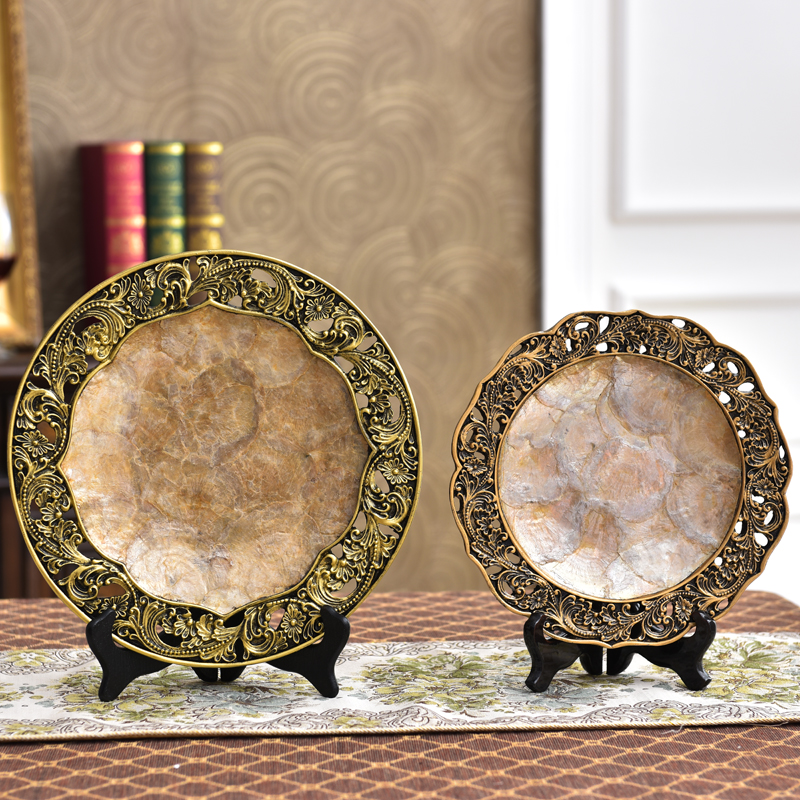 欧式古典复古摆件家居装饰品酒柜玄关电视柜博古架挂盘美式工艺品