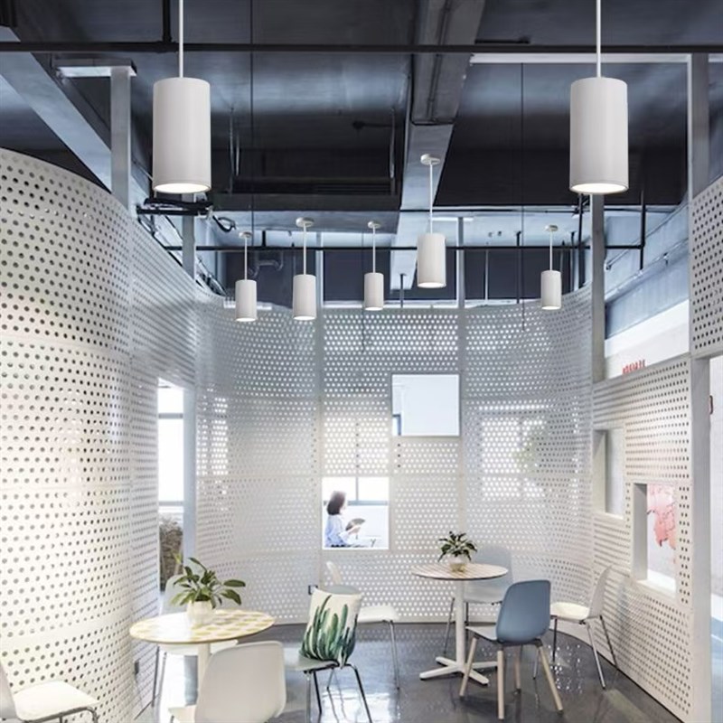 led吊线射灯明装筒灯长筒圆柱形餐厅吊灯商用过道办公楼吊装筒灯