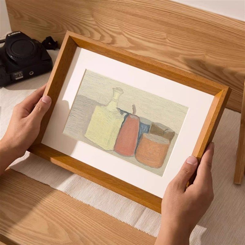 复古实木相框挂墙定制空框a4画框装裱8k油画儿童a5木质框架裱框a3