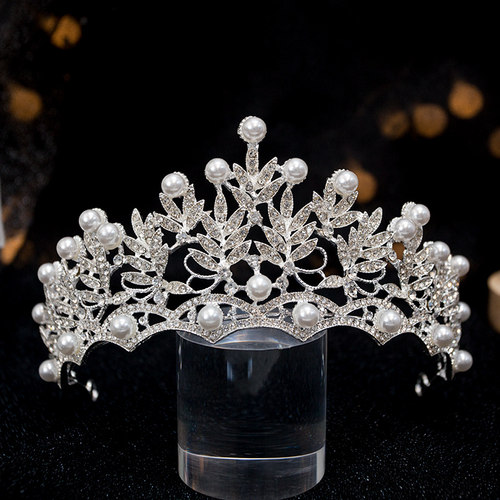 皇冠头饰儿童发夹公主生日女童发箍珍珠主持人演出小女孩高端王冠