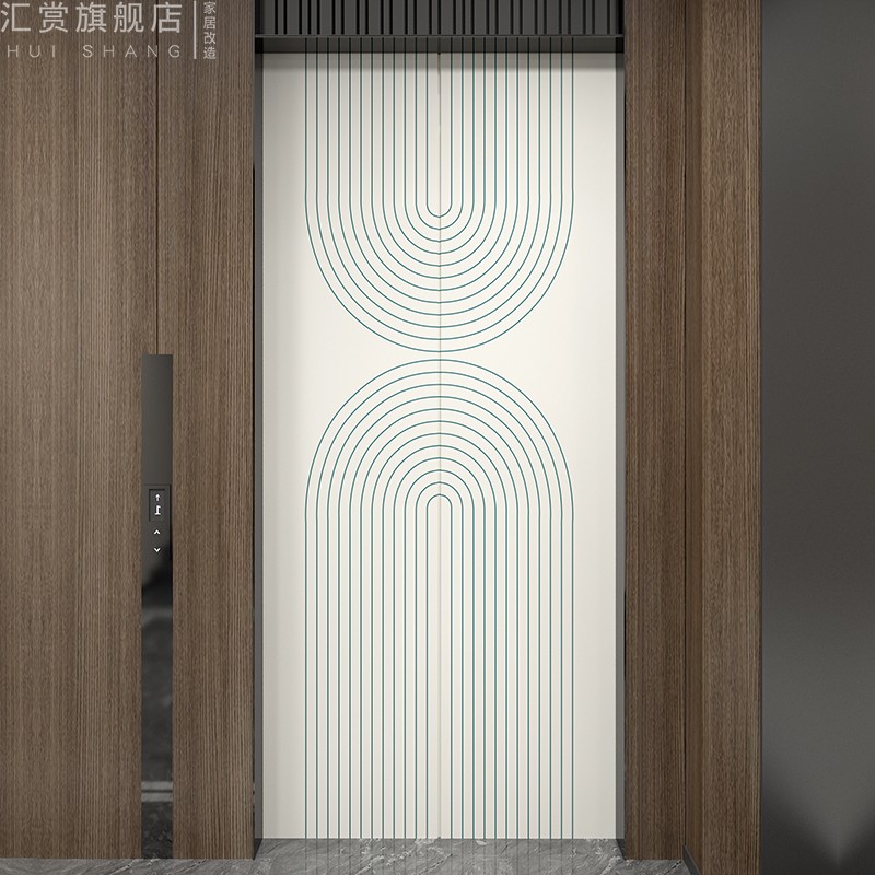 入户电梯门贴纸装饰简约一梯一户贴膜自粘防水定制防火门翻新贴画