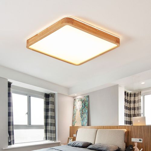 护眼儿客厅长形灯全光谱主卧室灯北欧原木风吸顶灯具全屋整套灯具