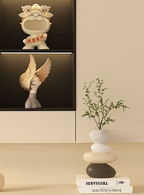 时来运转摆件高级感软装家居轻奢客厅玄关电视柜装饰花瓶乔迁礼物