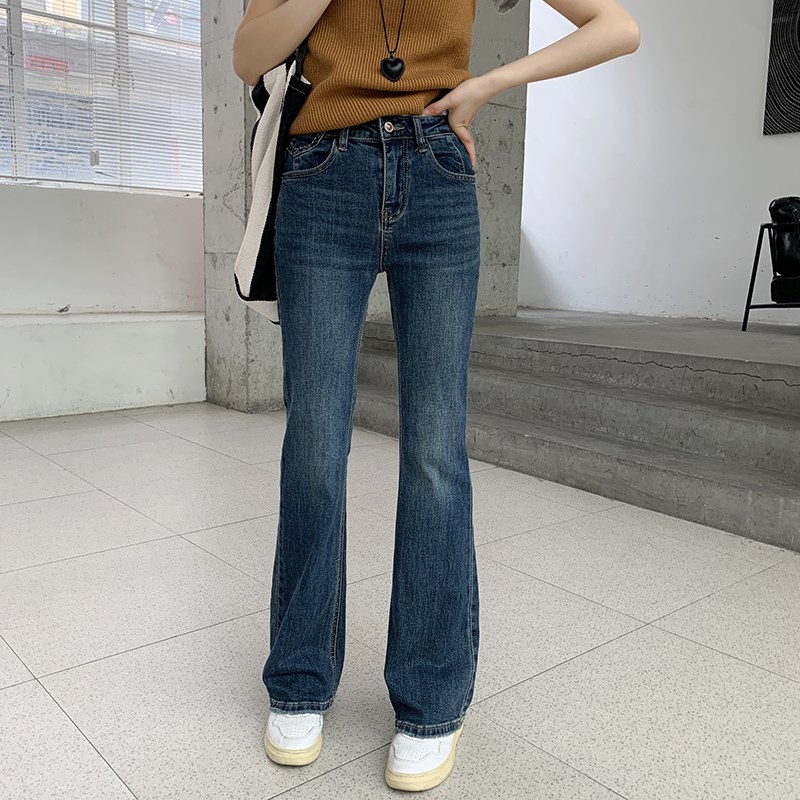 腿长一米八~汉麻微喇牛仔裤2025年新款女春秋高腰显瘦拖地阔腿裤