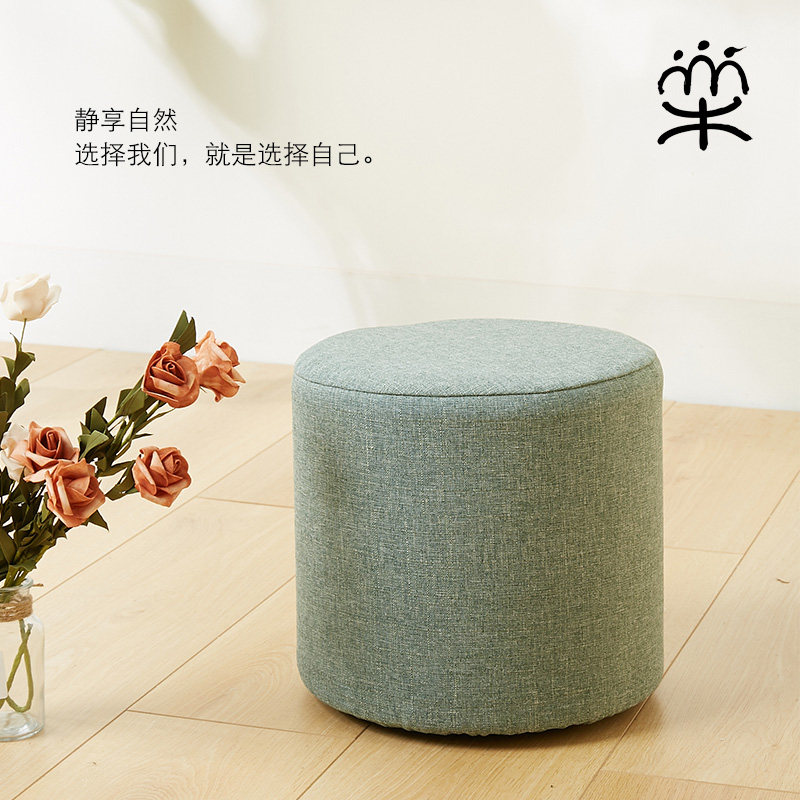 纯色圆凳套 凳子防尘罩圆形椅套 圆墩套小圆凳套子松紧套加厚棉麻