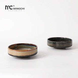 6寸日式陶瓷创意直边圆钵碗餐厅沙拉碗浓汤碗西餐碗宽口浅底碗