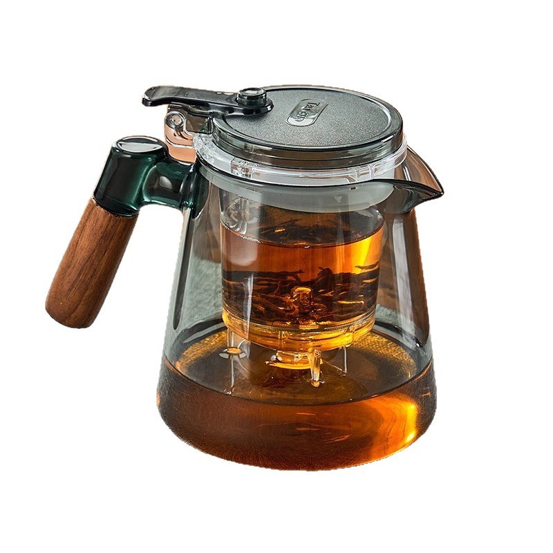 捷安玺飘逸杯泡茶壶2025新款一键茶水分离大容量家用懒人玻璃茶具