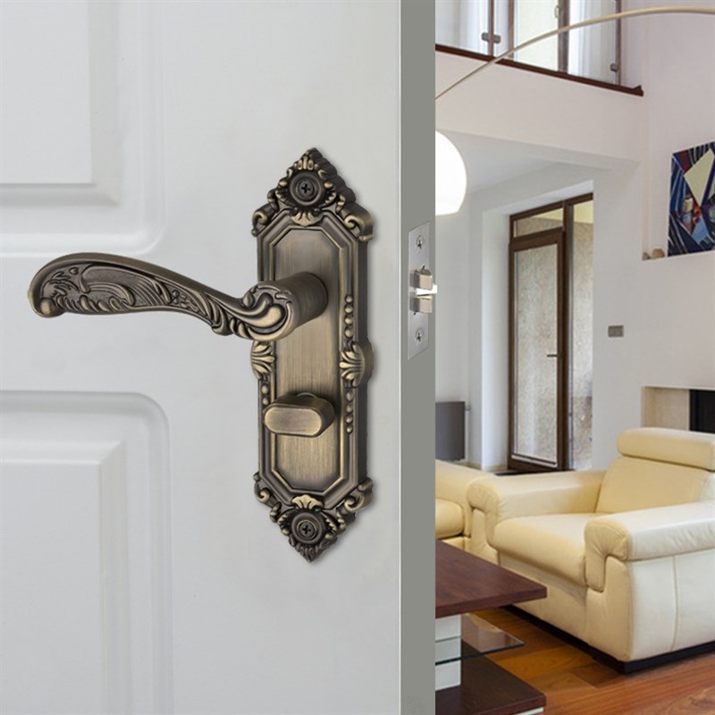 老款复古古铜色锁  锌合金单舌 假插芯锁 房间门 卫生间门