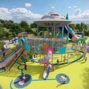 儿童游乐场设备无动力不锈钢滑梯户外大型室外互动拓展游乐设施