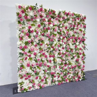彩色网红橱窗背景展示人造花墙婚礼道具背景装饰人造墙