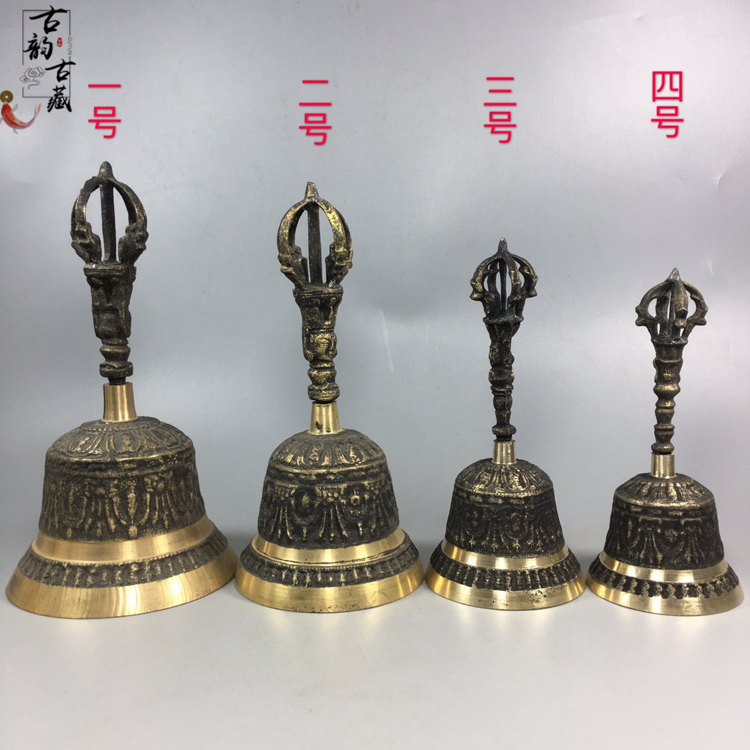 三清铃铛道士铃佛铃金刚铃杵老铜铃黄铜铃铛摆件彷古做旧铜铃古玩