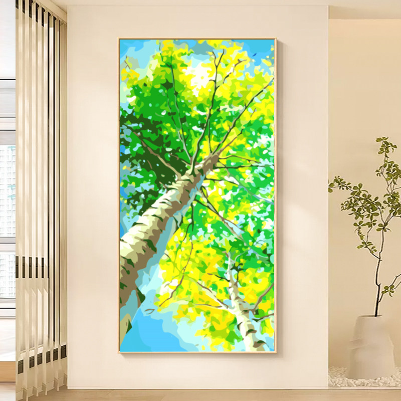 数字油画di填色画风景大树客厅现代治愈手工手绘填充油彩装饰画,家居饰品,DIY/数字油画,淘宝优惠券,粉丝福利购,淘宝优惠卷