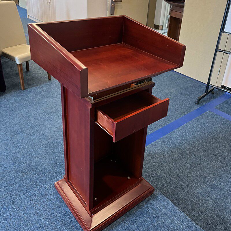 实木演讲台发言台迎宾台讲台桌咨询台接待台教师婚礼持台宣誓台