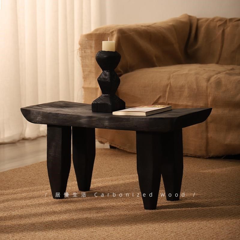 侘寂风碳化茶几做旧茶桌家用民宿创意实木烟熏小茶台客厅边几,住宅家具,茶几,淘宝优惠券,粉丝福利购,淘宝优惠卷