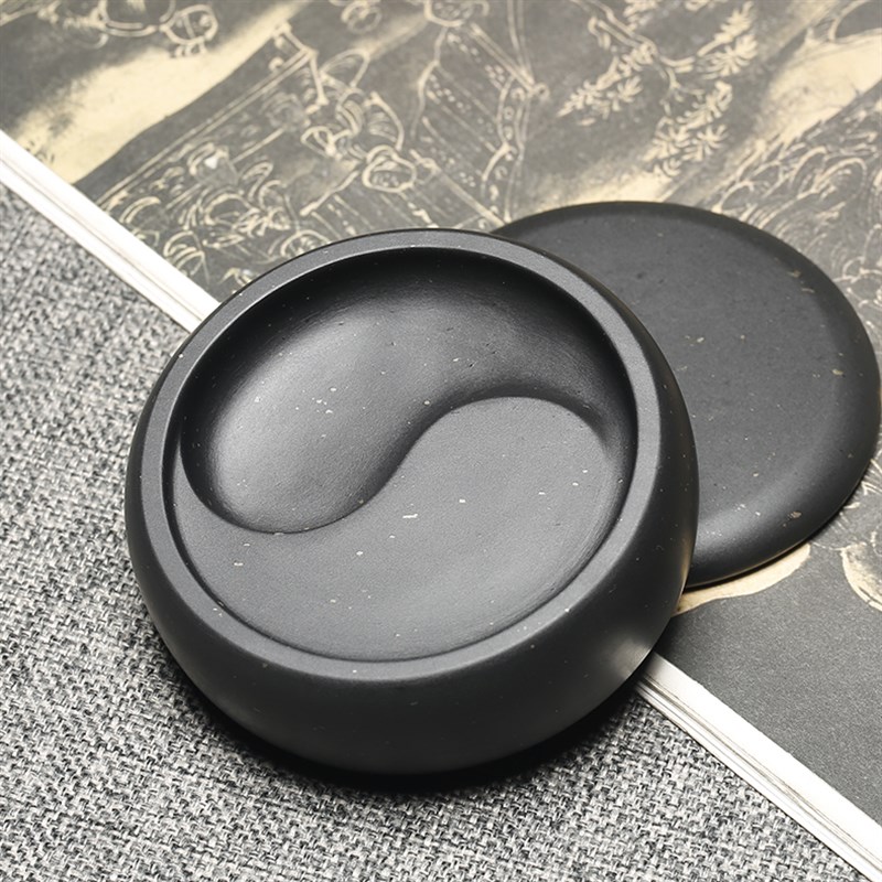 非遗手工精品掌中宝砚台歙砚老坑银星书法抄经小楷端