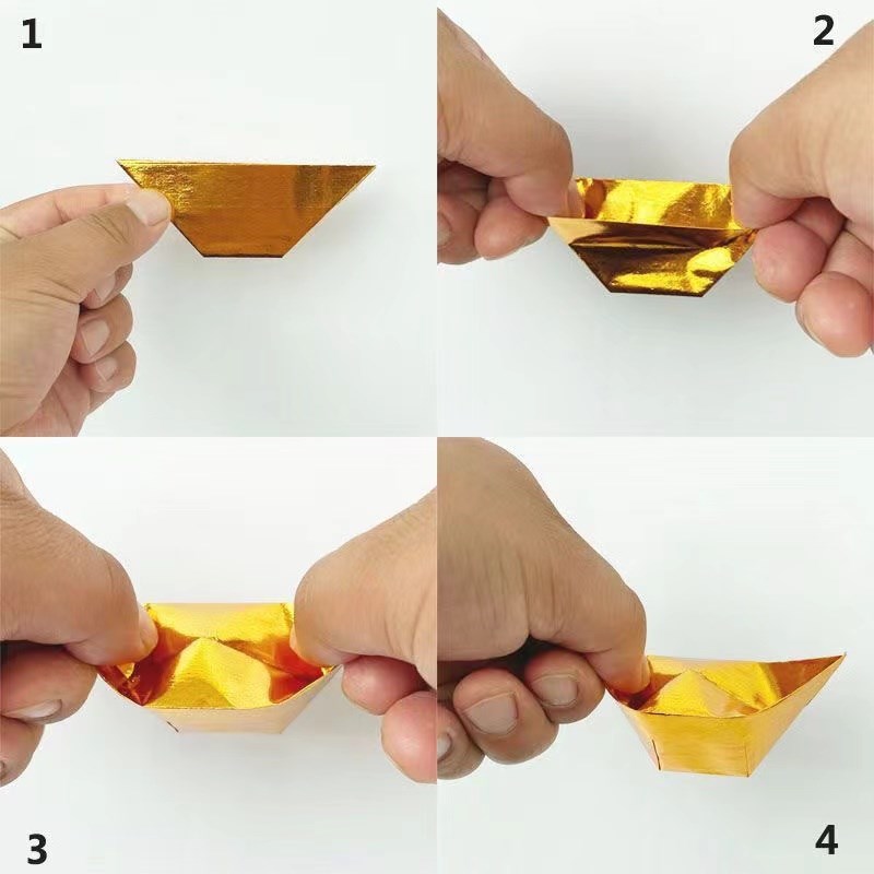 镭射金元宝路路通元宝半成品加厚易撑清明寒衣节祭祖纸元宝金条