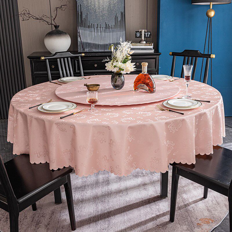 欧式圆桌垫防水防油免洗防烫圆形桌防滑家用圆形桌布转盘台布