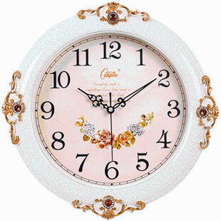 康巴丝欧式钟表静音客厅挂钟时尚现代石英钟创意壁式豪华时钟