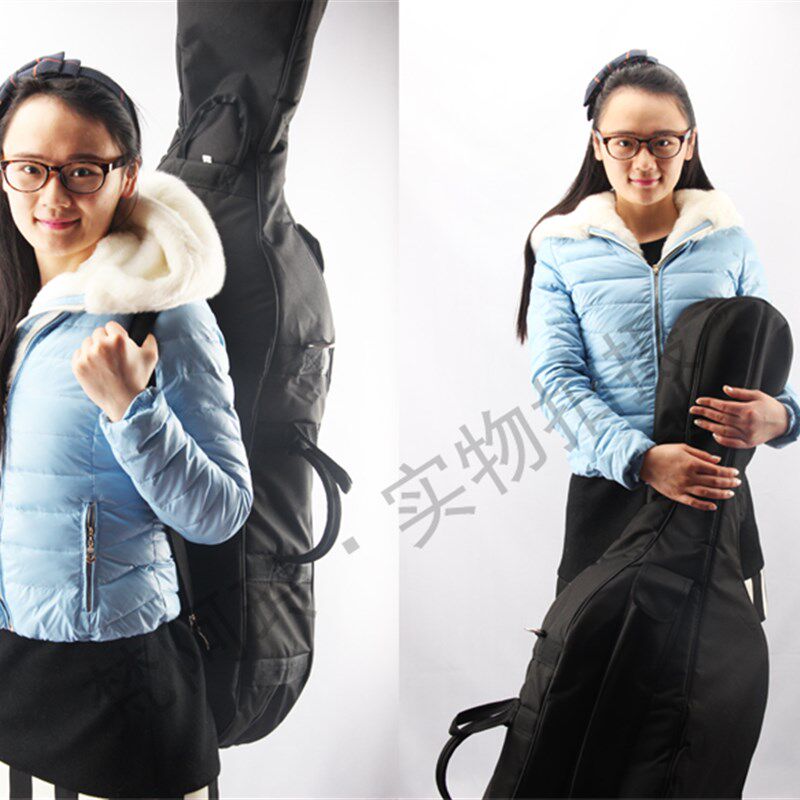 大提琴包加厚防水琴盒肩背带袋超轻复古帆布加厚加固放弓谱子