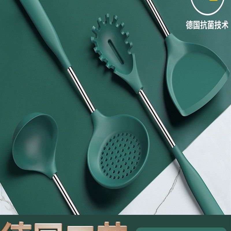 家用硅胶铲炒菜铲子粘锅锅铲耐温炒勺厨具装汤勺漏勺,厨房/烹饪用具,锅铲,淘宝优惠券,粉丝福利购,淘宝优惠卷