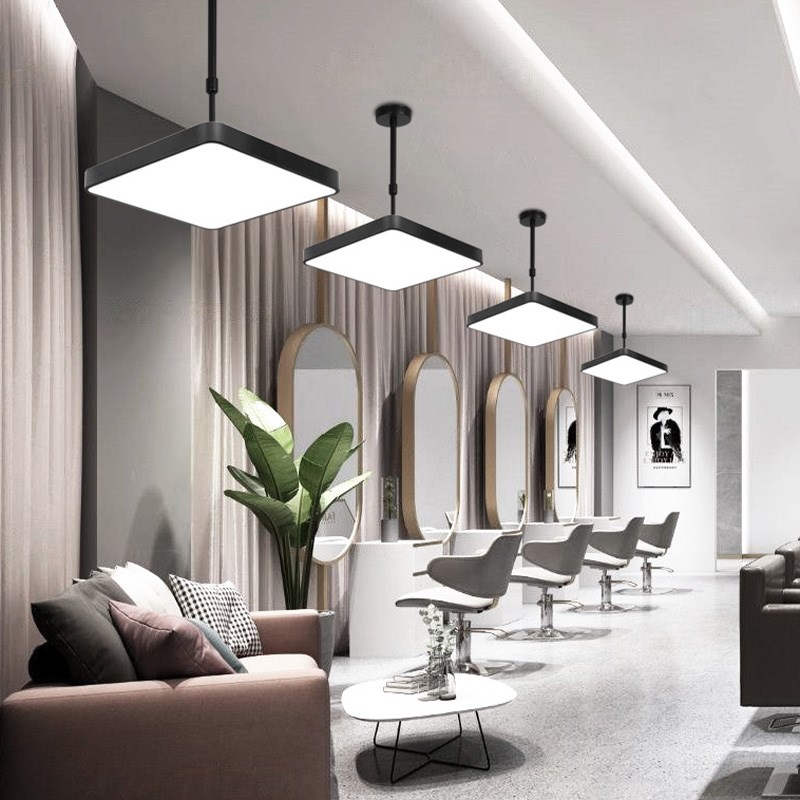 超薄led方形伸缩吊灯棋牌室超亮餐饮办公室会议室升降商用麻将桌