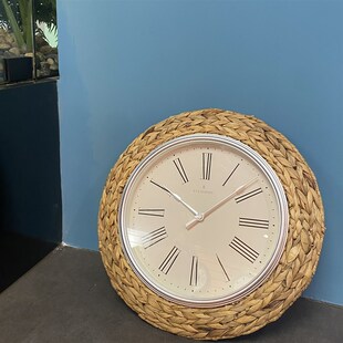 利西亚新款 圆形挂钟 田园风挂表 钟表 客厅 装饰