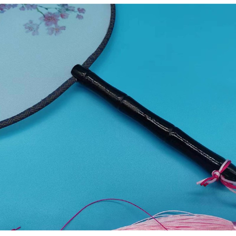 剧目原版桃花挽月团扇舞蹈道具双色长流苏国风汉服古典舞半透团扇