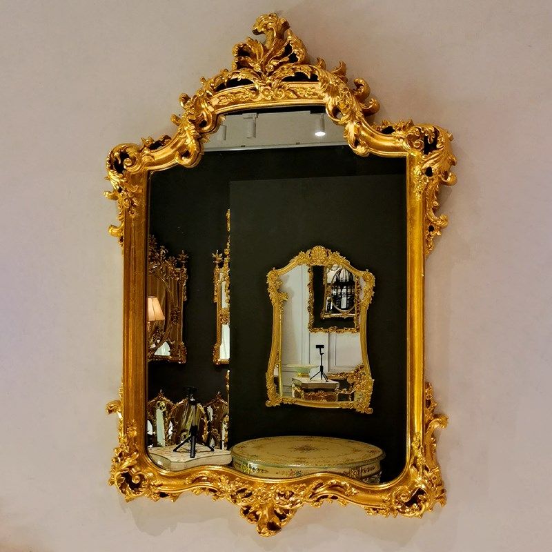 欧镜家居法式复古雕背光灯镜金色玄关镜壁炉装饰镜欧式壁挂镜子,住宅家具,装饰镜,淘宝优惠券,粉丝福利购,淘宝优惠卷
