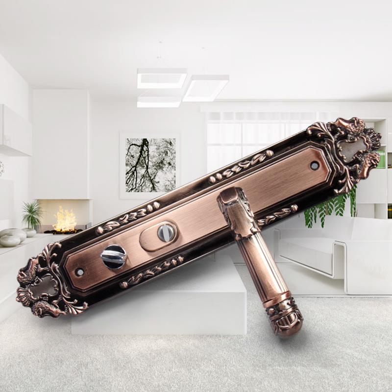 防盗门把手锁芯拉手红古铜孔距23.5，标准尺寸铝合金门锁锁芯