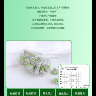 全新阿米洛轴体草木绿L轴热插拔机械键盘使用类似cherry青轴段落