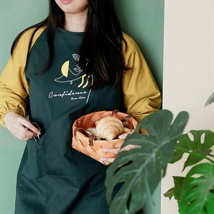 2024新款 防水防油 罩i衣女成人工作小個子圍裙家用廚房做飯長袖