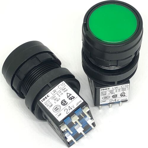IDEC原装和泉LW-C10绿色带灯LW1L-按钮开关焊接脚M1C14VG VR 24V