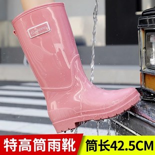 雨 新款 高筒成人雨鞋 保暖防水防滑水鞋 长筒时M尚厨房工作耐磨胶鞋