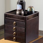 桌面博古架茶架展示架小型实木紫砂壶摆放茶叶茶具杯收纳柜置物架