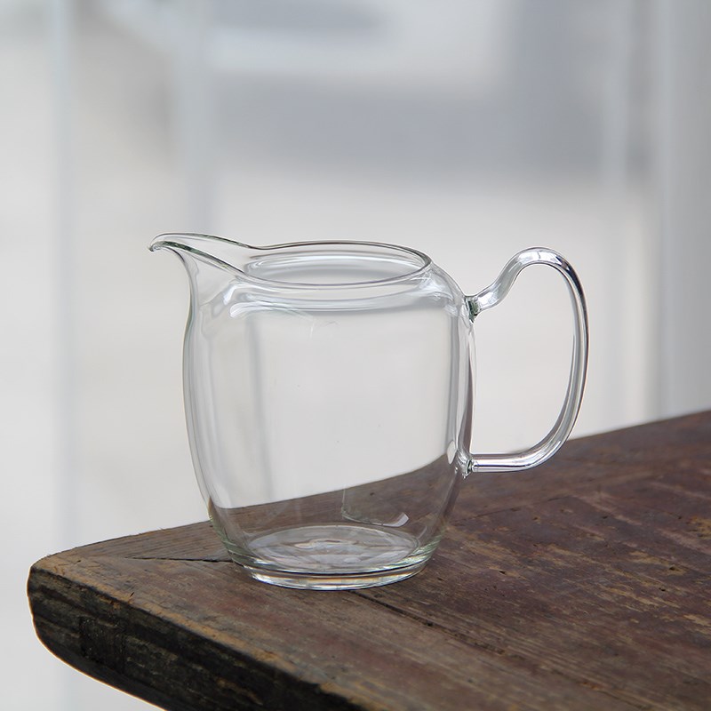 大容量工字把h手柄玻璃公道杯耐热耐高温透明玻璃分茶器功夫茶具