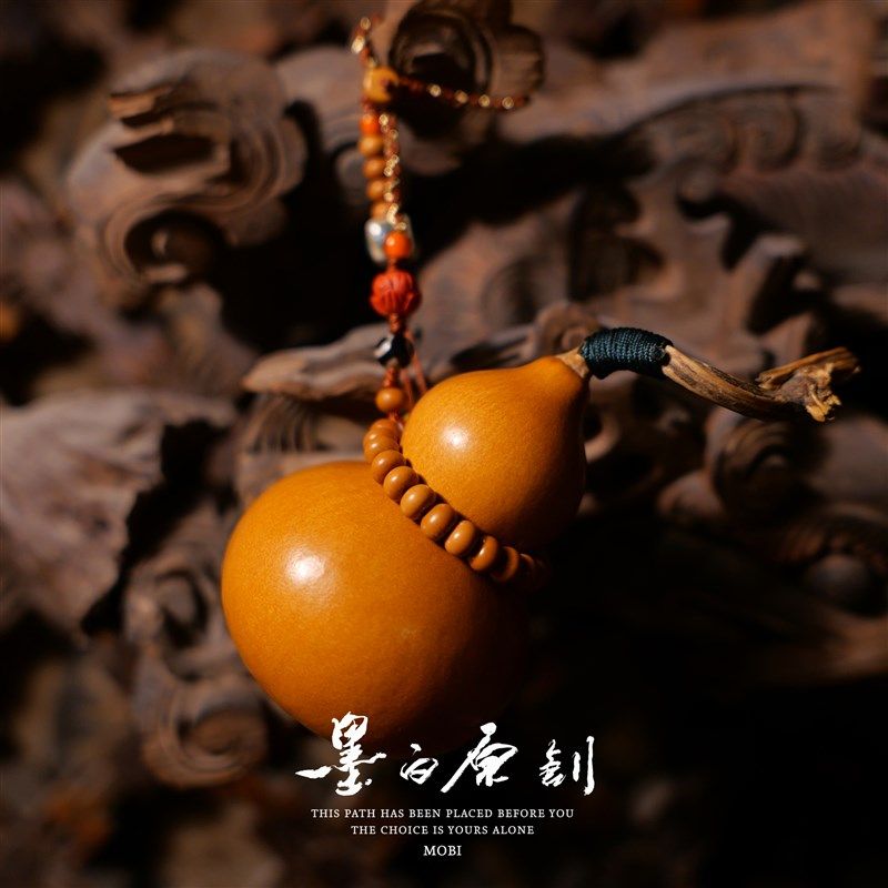 墨白文玩葫芦手把件小手捻手盘玩把玩挂件摆件迷你天然精品