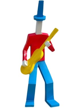 抽象音乐人玻璃钢几何人像物雕塑校园城市广场酒店公园装饰品