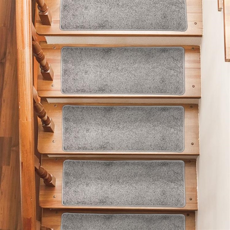 别墅旋转木楼梯防滑踏步垫loft复式室内加厚免胶自粘定制地毯