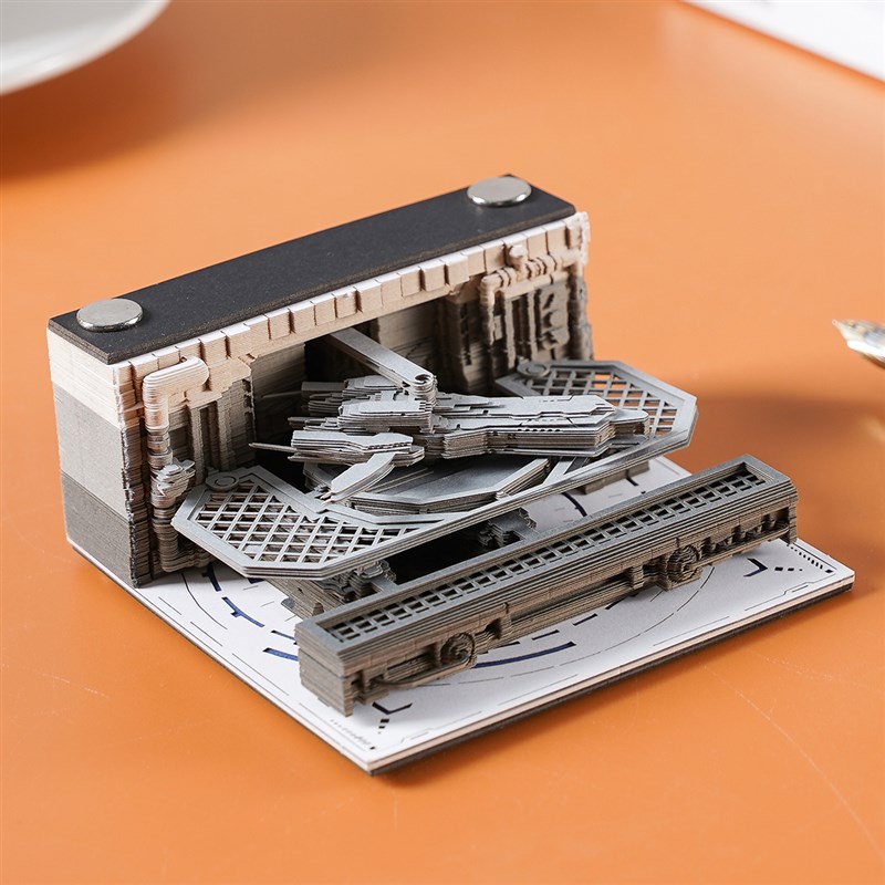 拯救者号立体3d便签纸雕艺术品2023年日历周历异形手撕卡片