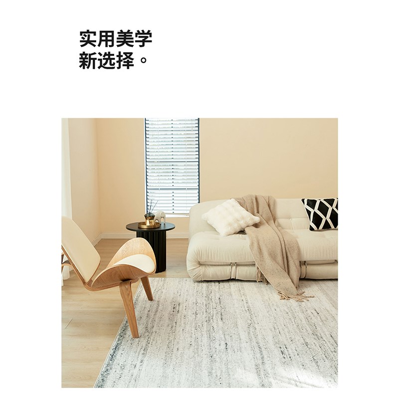 CCFARTS 灰度幻想 无胶地毯客厅卧室双层可拆洗机洗地毯2024新款