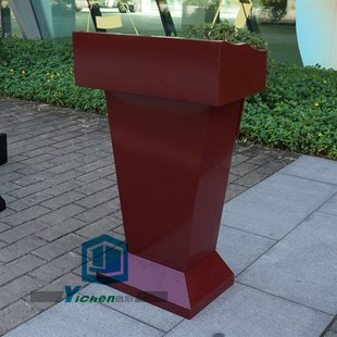 红色烤漆演讲台迎宾台售楼处接待台保安值班台物业站加厚岗台