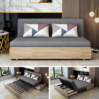 索思安风沙发床两用小户型客厅人公寓出租房实木